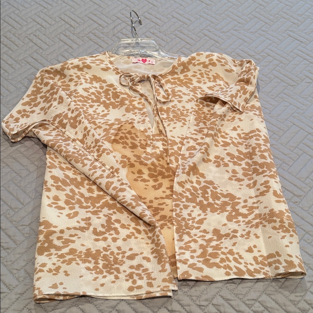 Buddy Love Tan and Cream Top